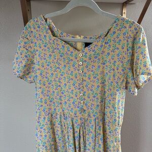 vintage Erika yellow floral dress